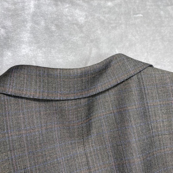Ermenegildo Zegna Wool Blazer 42L Switzerland Light Brown Taupe Check Windowpane - Picture 10 of 16